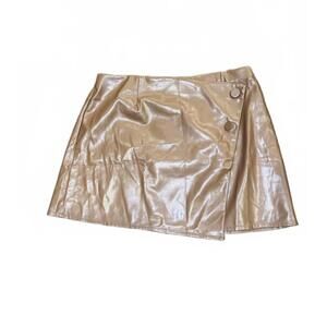 The Drop Faux Leather Mini Skirt, Size Large (NWT)